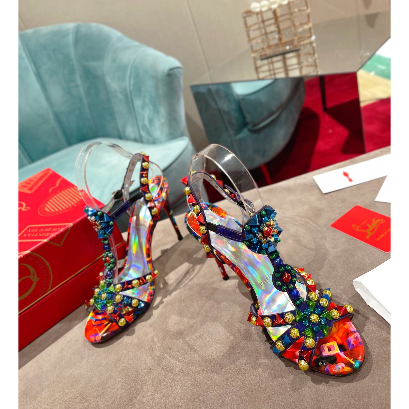 Christian Louboutin Multicolor Sandal（10cm Heel Height） - DesignerGu