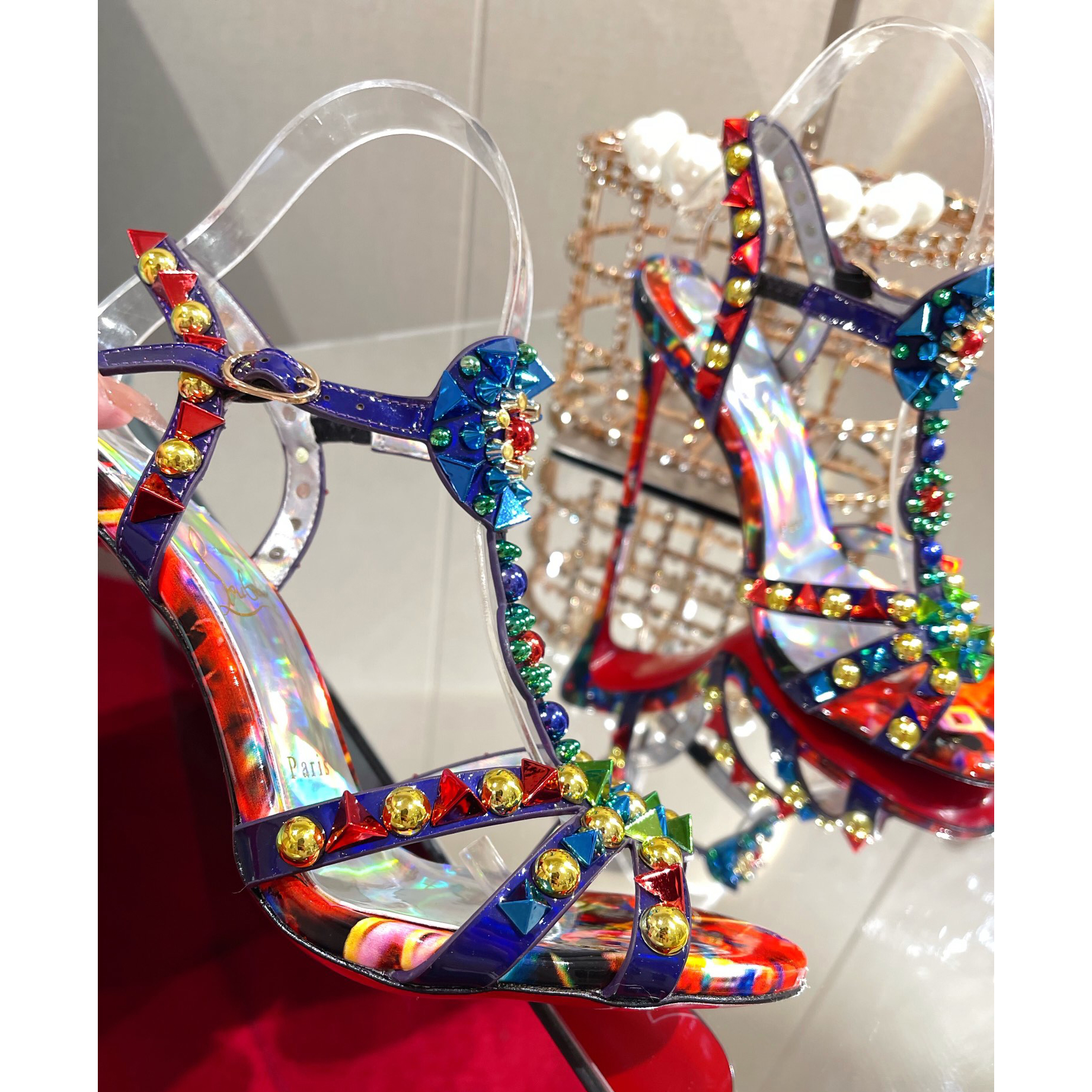 Christian Louboutin Multicolor Sandal（10cm Heel Height） - DesignerGu