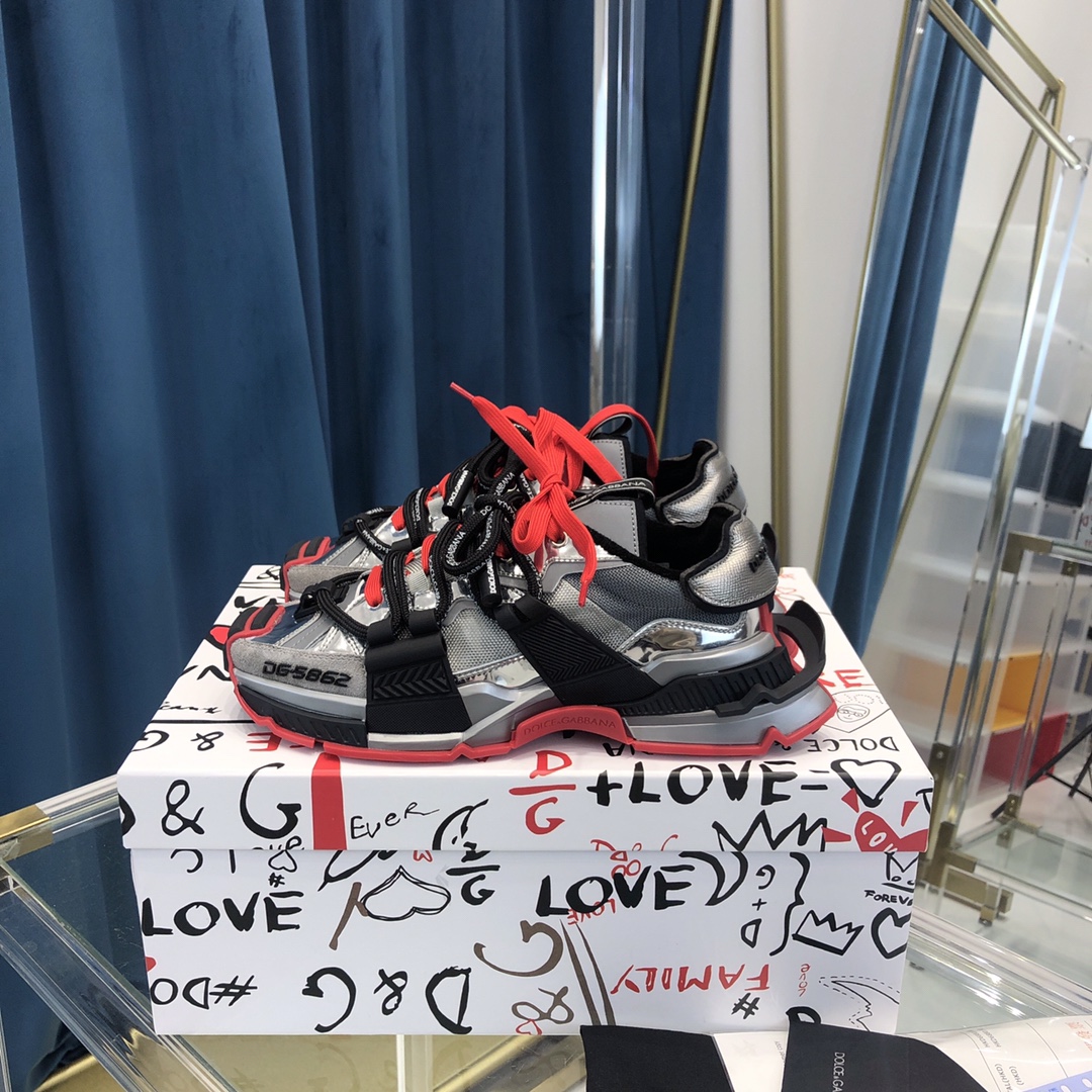 Dolce & Gabbana Mixed-Material Space Sneakers - 