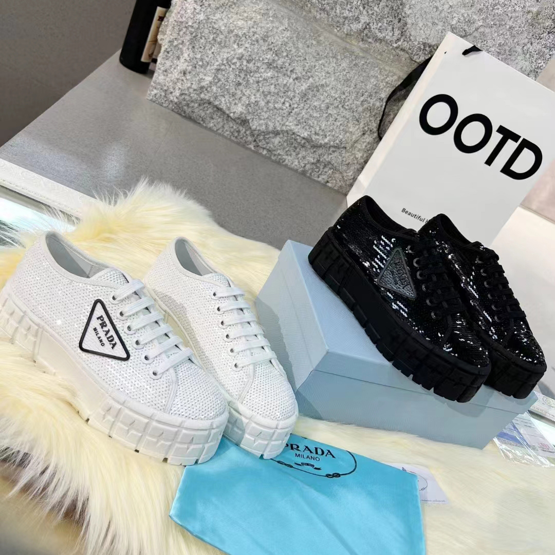 Prada Double Wheel Sequin sneakers - 