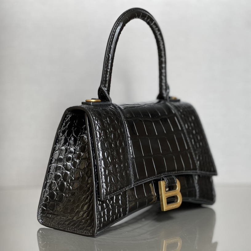 Balenciaga Hourglass Small Handbag In Black  - DesignerGu