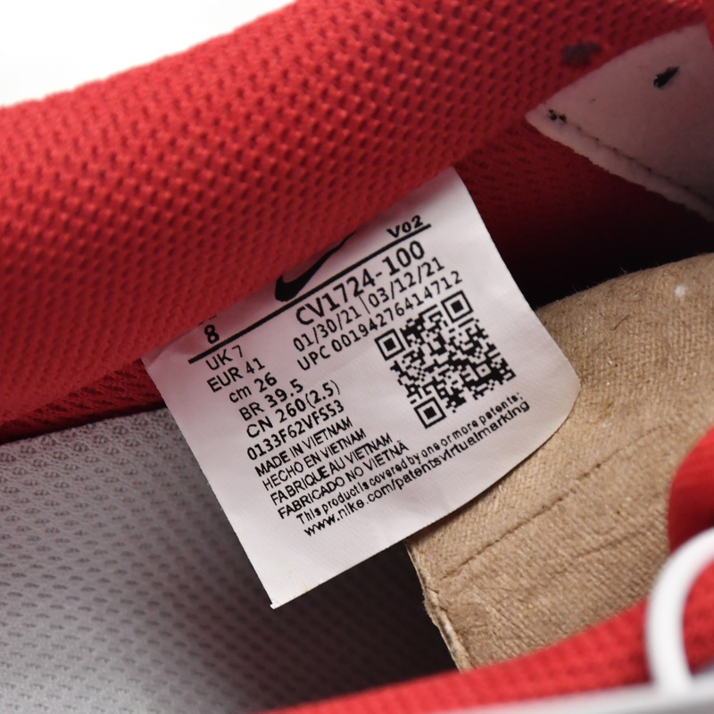 Nike Air Force 1 Low Contrast Stitch Red Sneaker   CV1724-100  - 