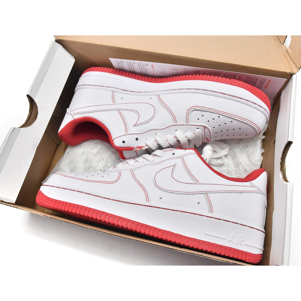 Nike Air Force 1 Low Contrast Stitch Red Sneaker   CV1724-100  - 