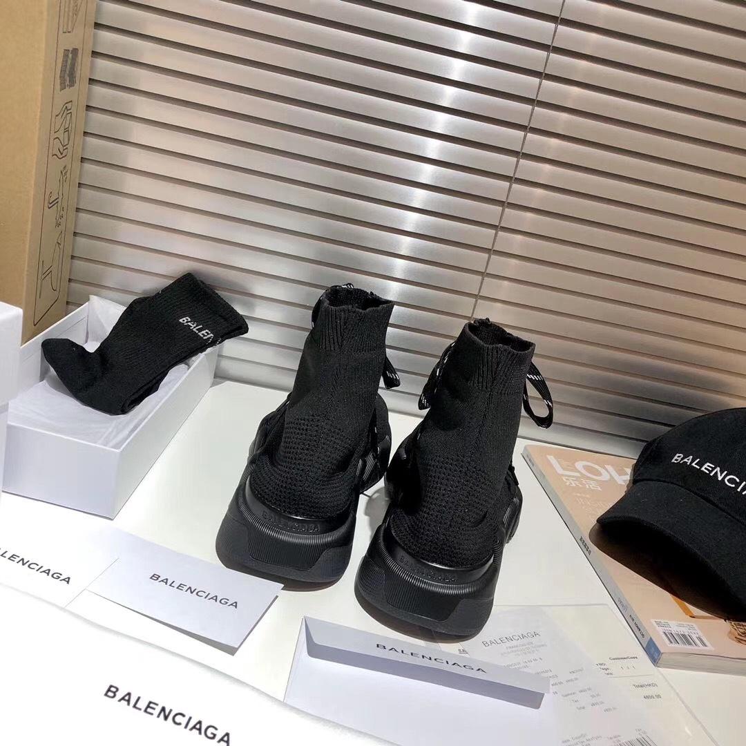 Balenciaga Speed 2.0 Lace-Up Sneaker In Black Recycled Knit - 