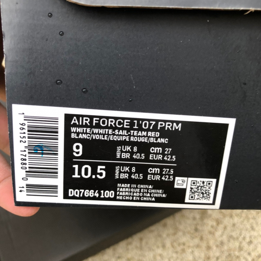 Air Force 1’07 Low Premium"White Sail Team Red" Sneaker   DQ7664-100 - 