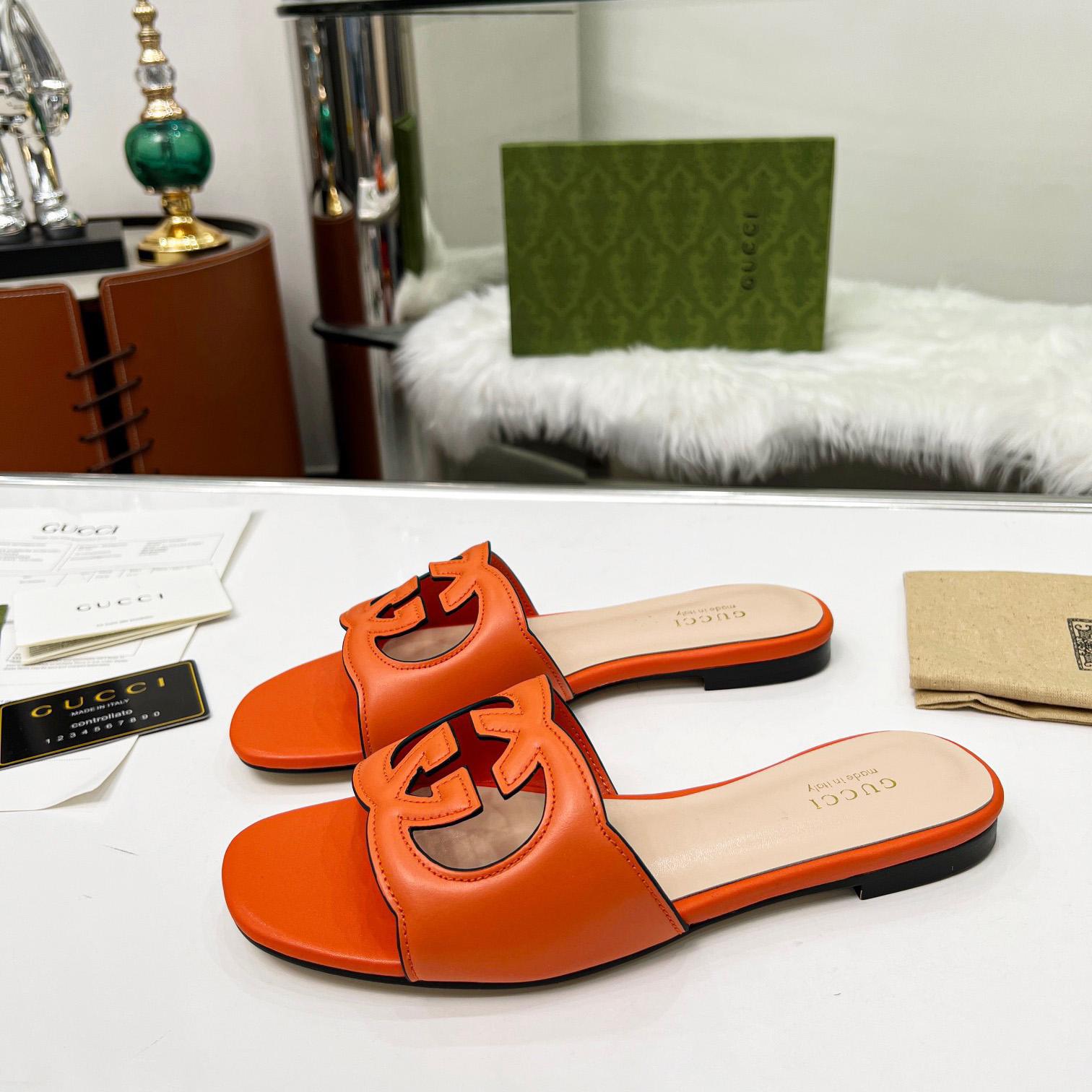 Gucci Women's Interlocking G Cut-Out Slide Sandal - DesignerGu