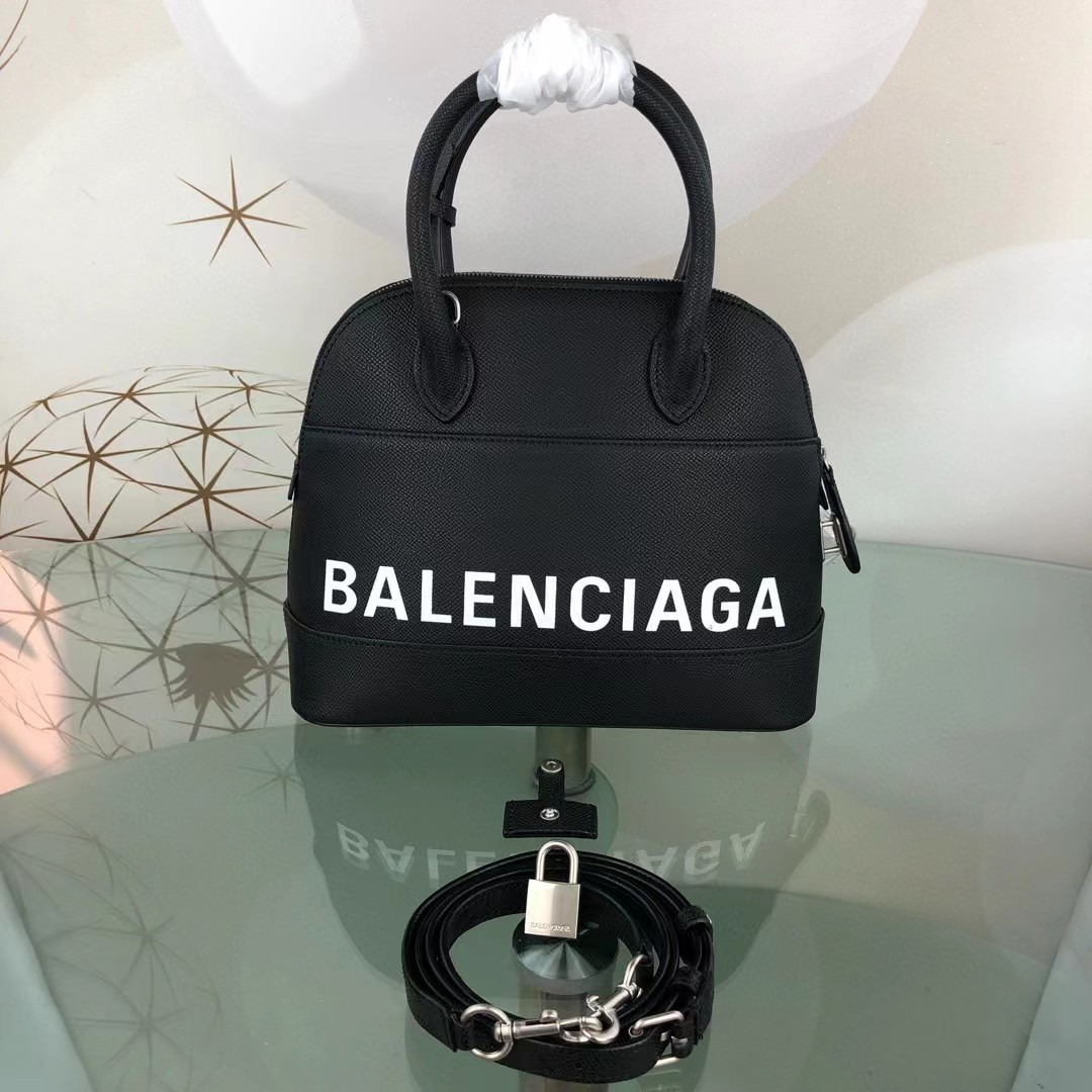 Balenciaga Women's Ville Small Handbag In Black/White (19-21-8cm) - DesignerGu