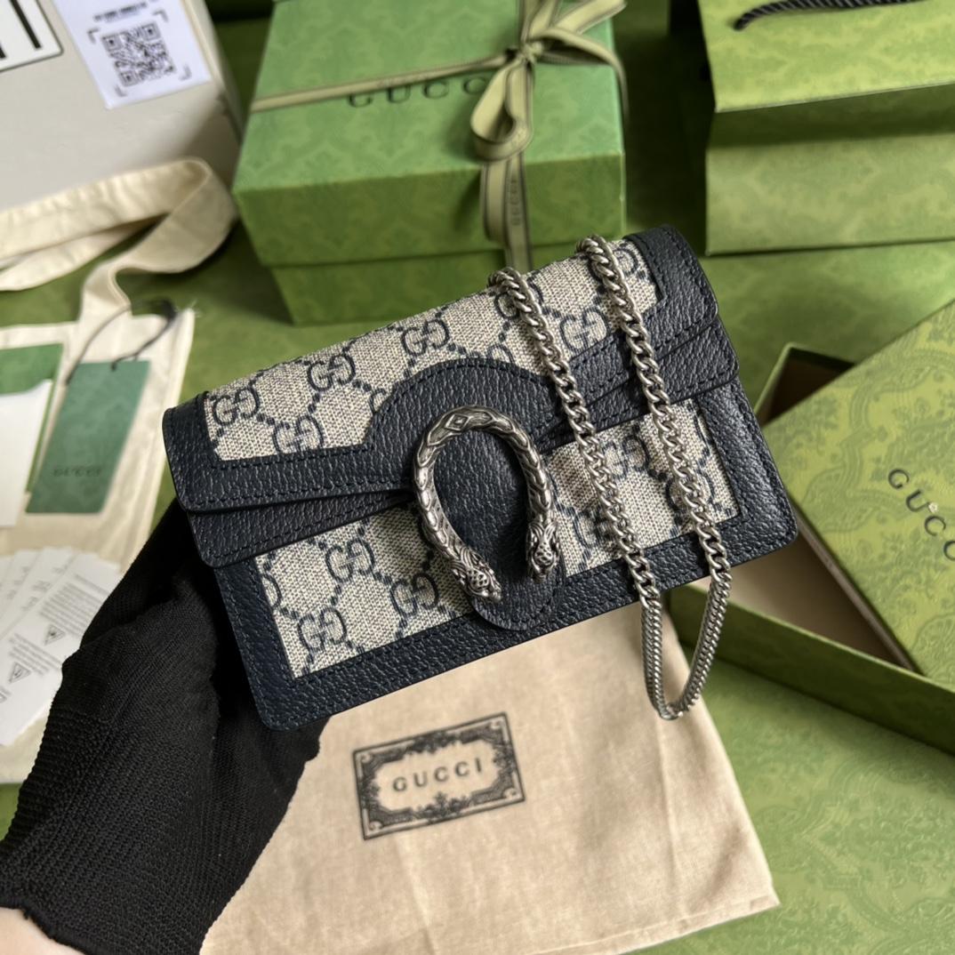 Gucci Dionysus Leather Super Mini Bag(16.5-10-4.5cm)    - DesignerGu