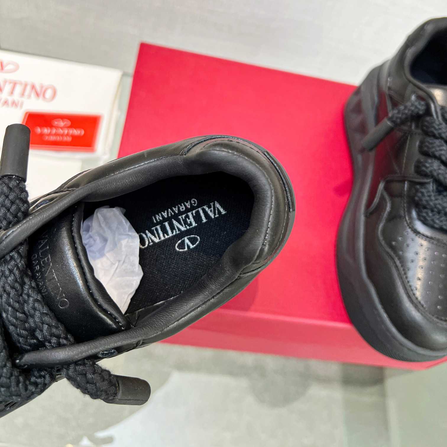 Valenti One Stud XL Nappa Leather Low-Top Sneaker - DesignerGu