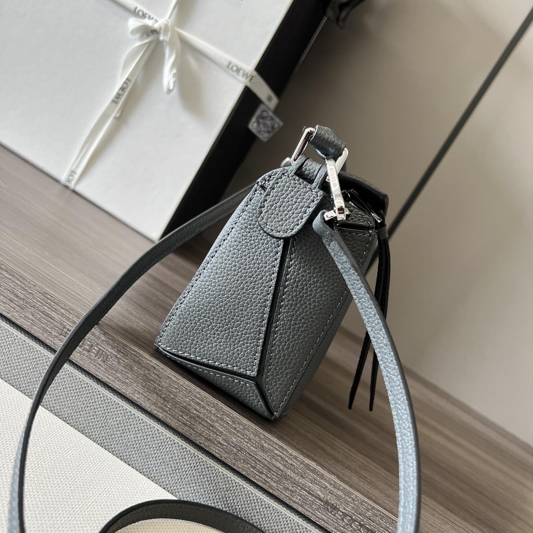 Loewe Small Puzzle Bag In Soft Grained Calfskin Grey Color - DesignerGu