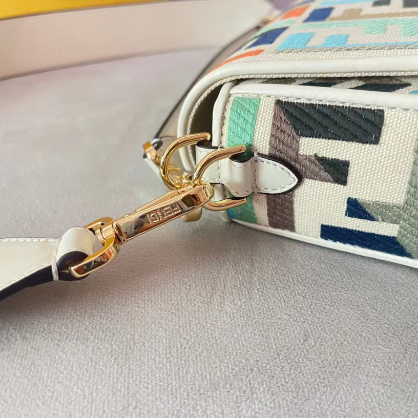 Fendi Baguette Multicolor Canvas Bag With FF Embroidery - DesignerGu