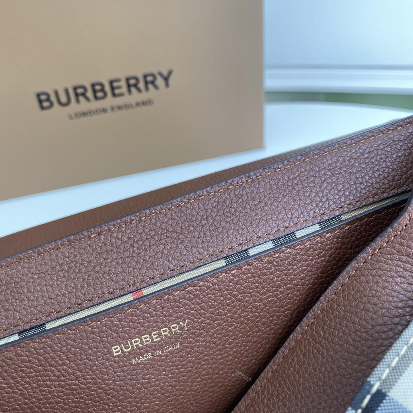 Burberry Vintage Check And Leather Note Crossbody Bag(25-18-8.5CM) - DesignerGu