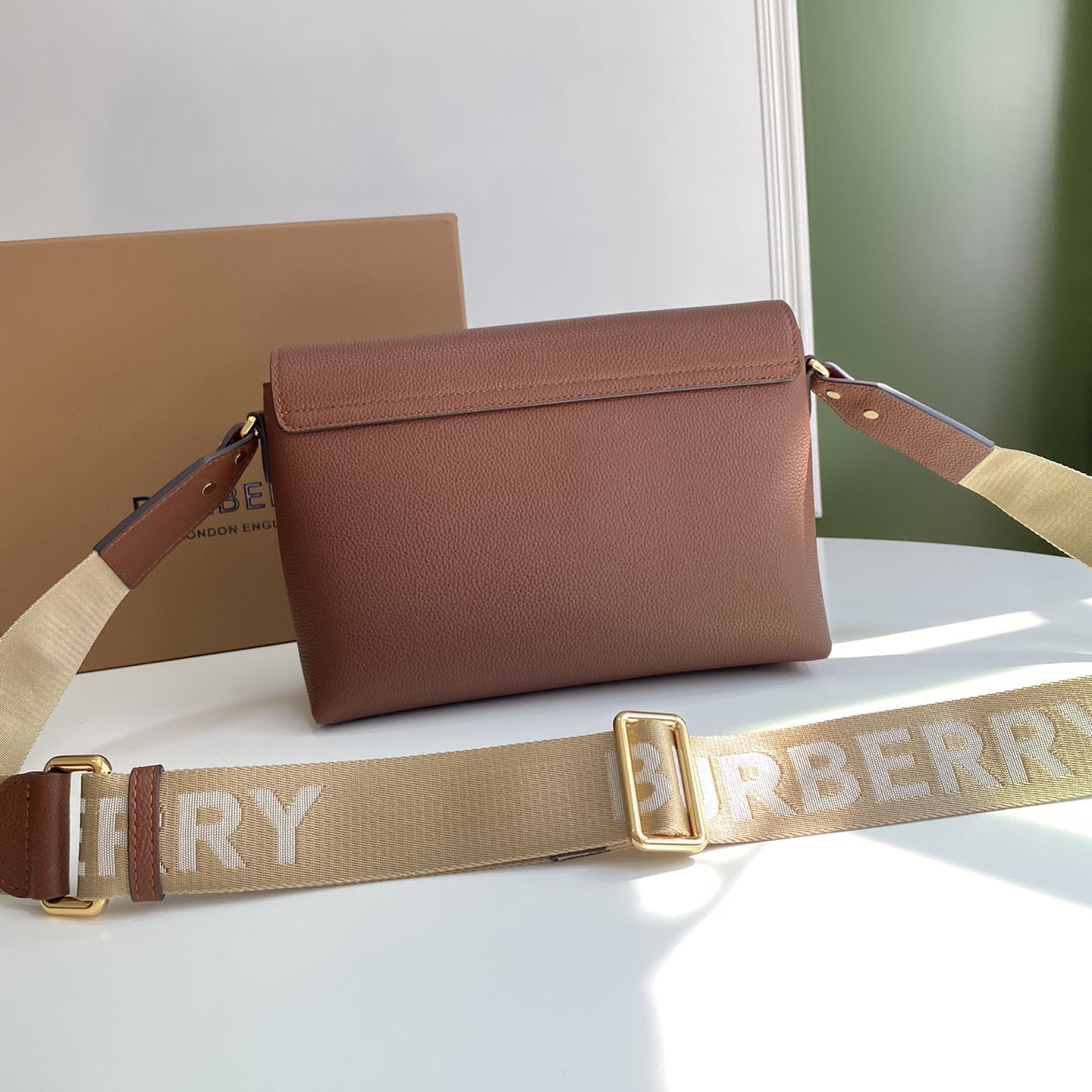 Burberry Vintage Check And Leather Note Crossbody Bag(25-18-8.5CM) - DesignerGu