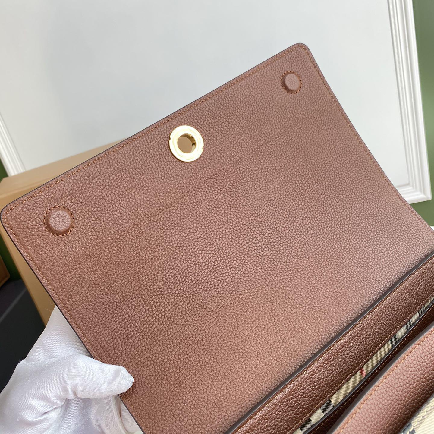 Burberry Vintage Check And Leather Note Crossbody Bag(25-18-8.5CM) - DesignerGu