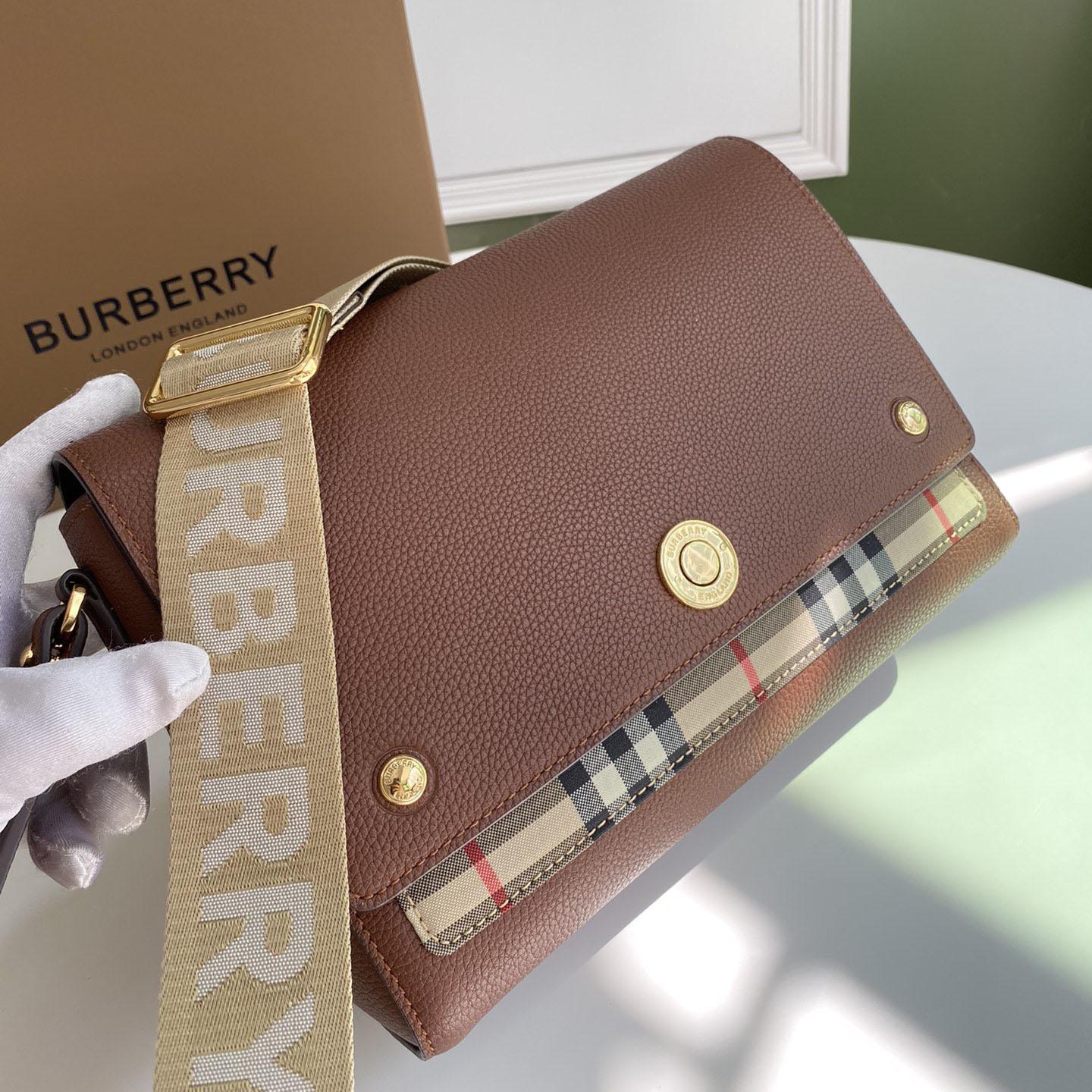 Burberry Vintage Check And Leather Note Crossbody Bag(25-18-8.5CM) - DesignerGu