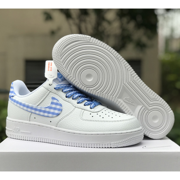 Nike Air Force 1 Low 'Blue Gingham' Sneaker       DZ2784-100 - DesignerGu