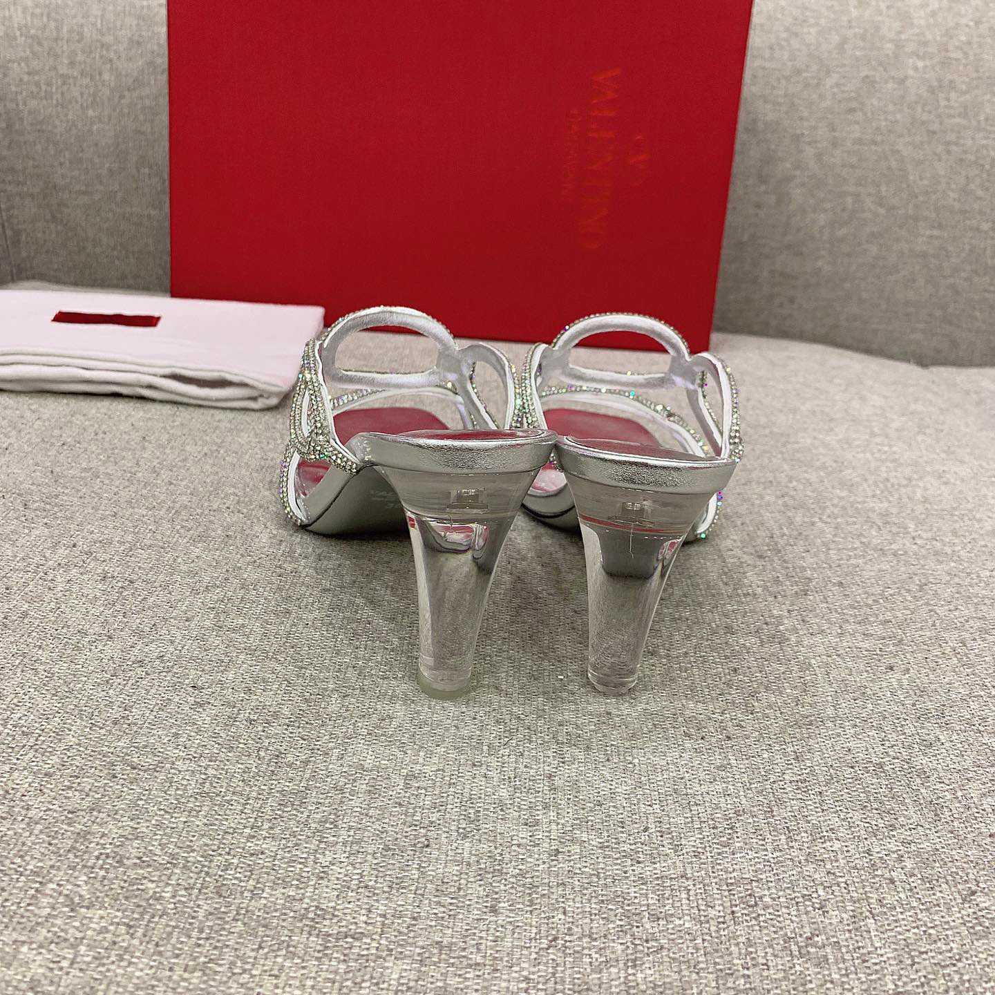 Valenti Garavani Chain 1967 Slide Sandal With Crystals  80mm - 