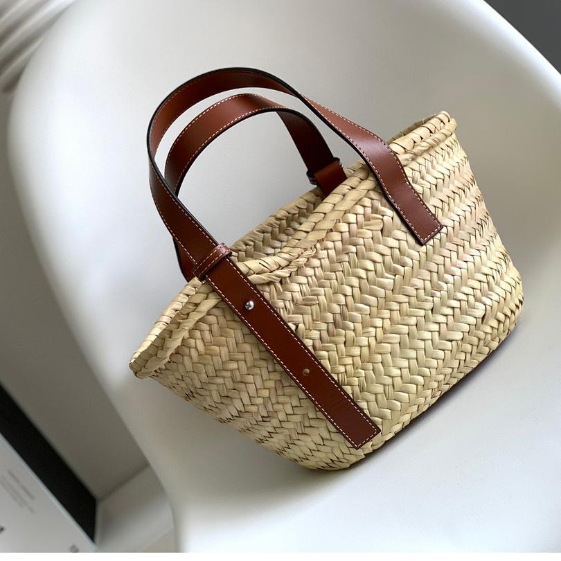 Loewe Basket Bag Woven Raffia  (33*17*13cm ) - DesignerGu