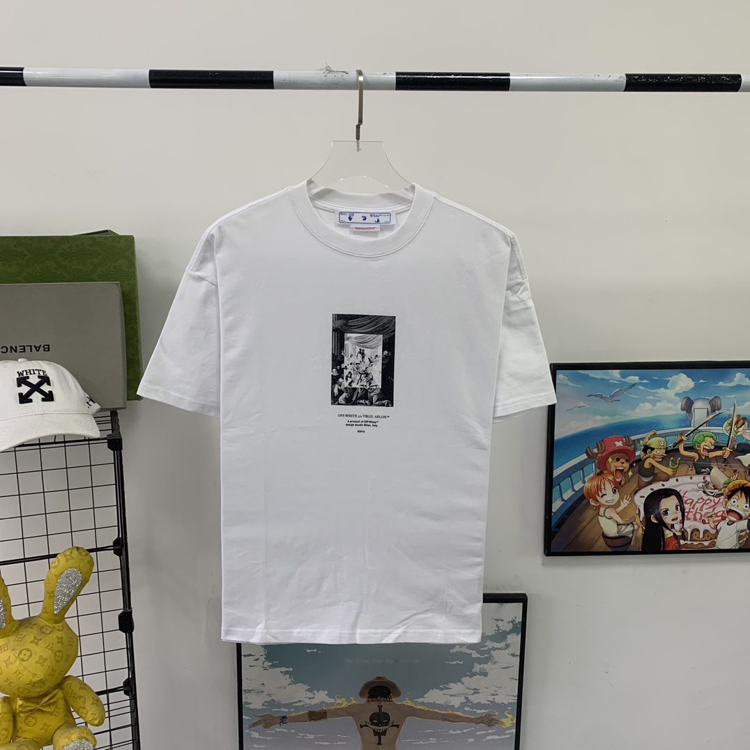Off-White Cotton T-shirt - DesignerGu