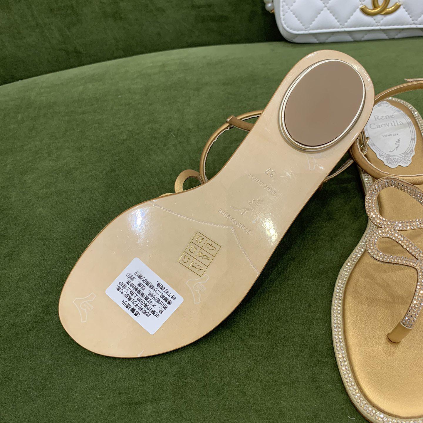 Rene Caovilla Snake Crystal Embellished Flat Sandals - 