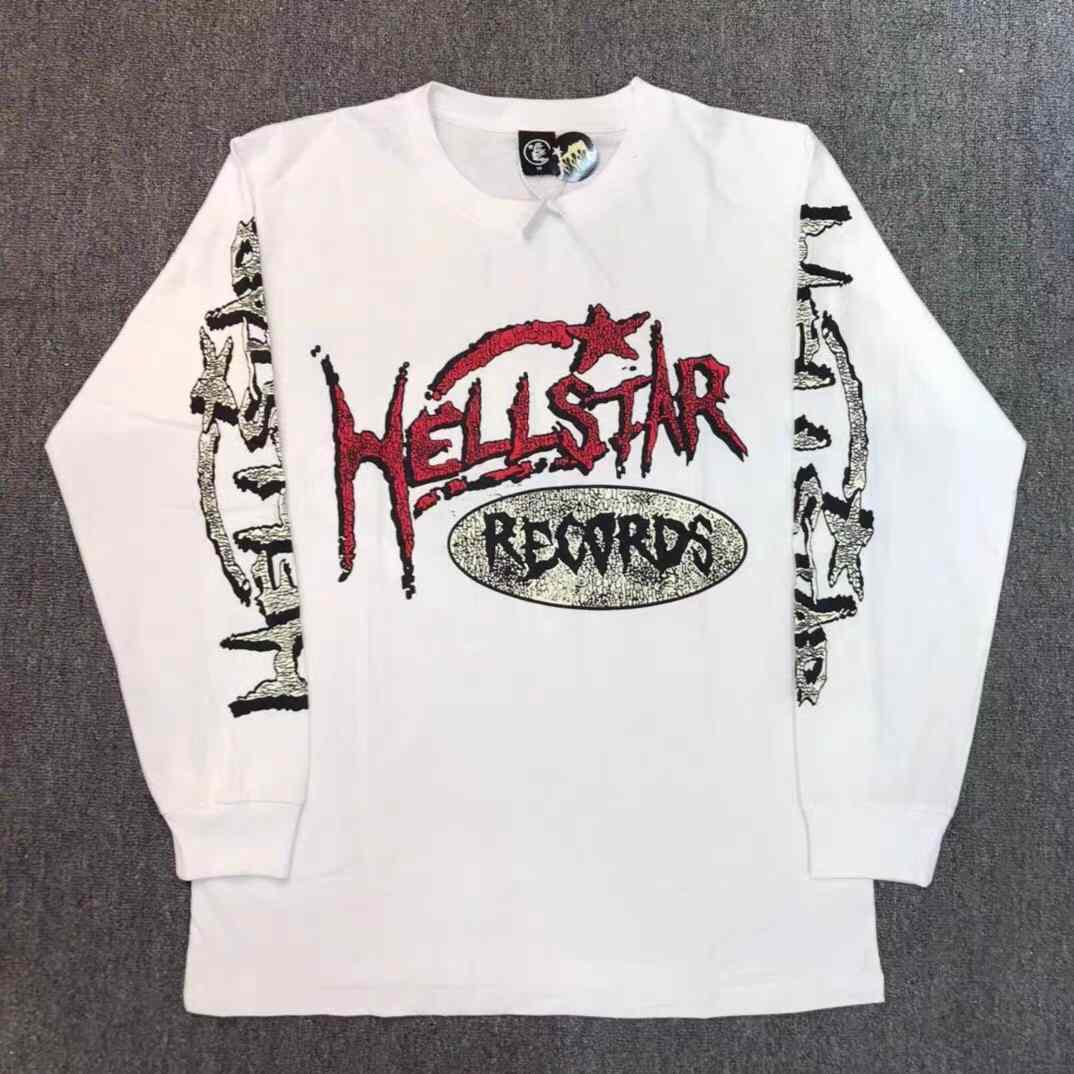 Hellstar Studios Records Long Sleeve Tee Shirt  - DesignerGu