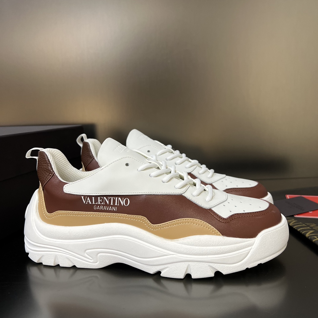 Valenti Garavani Brown Gumboy Sneakers - DesignerGu