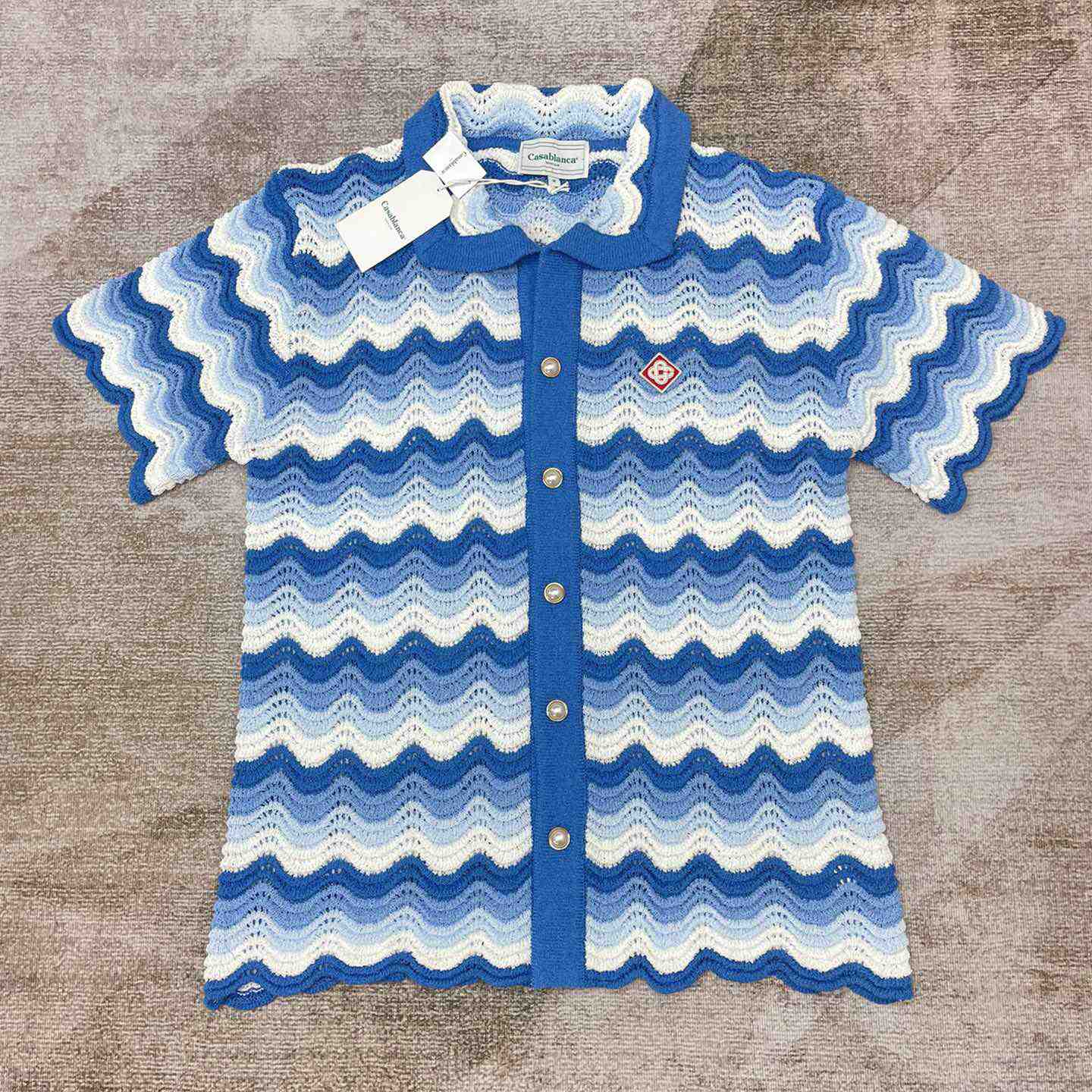 Casablanca Wavy Gradient Crochet Shirt - DesignerGu