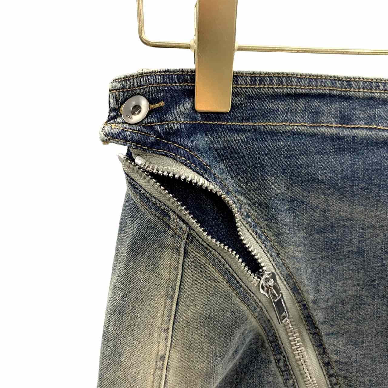 Rick Owens Dégradé denim mini skirt - 