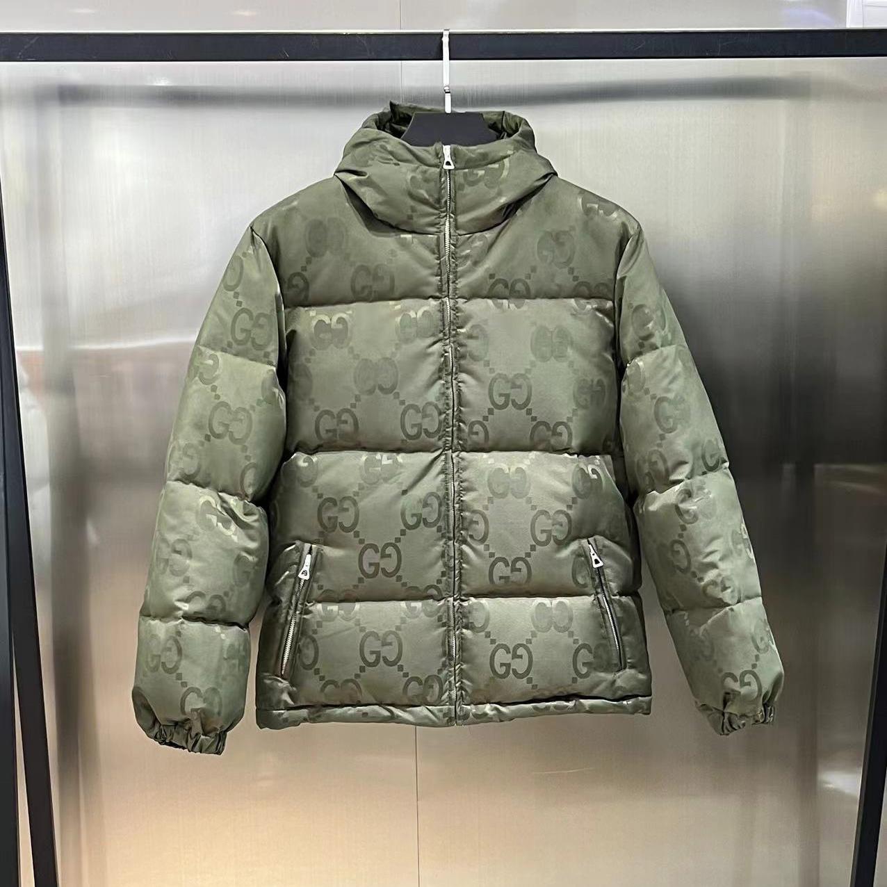 Gucci Jumbo GG Canvas Down Jacket - DesignerGu