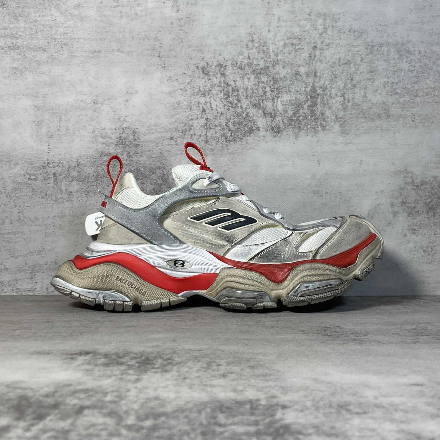 Balenciaga Cargo Sneaker In Beige, Grey And Red - 