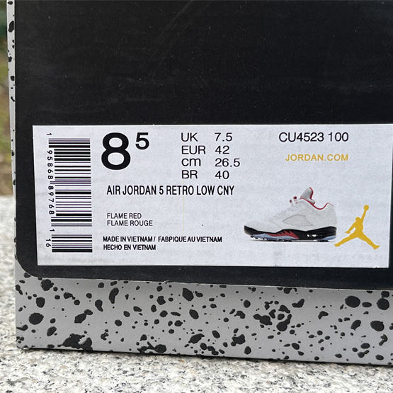 Air Jordan 5 Low “Fire Red” Sneakers    CU4523-100 - 