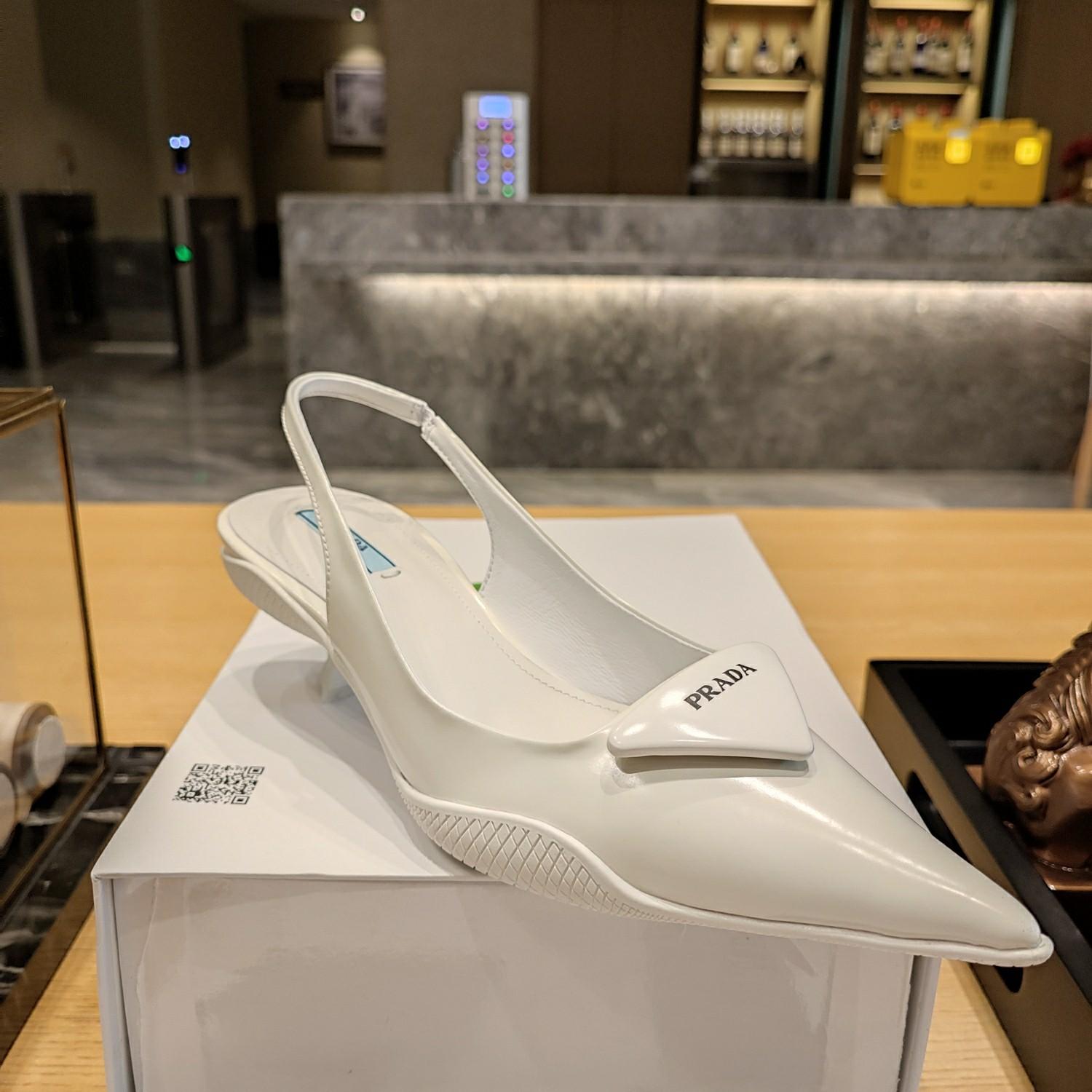Prada Leather Slingback Pumps - 