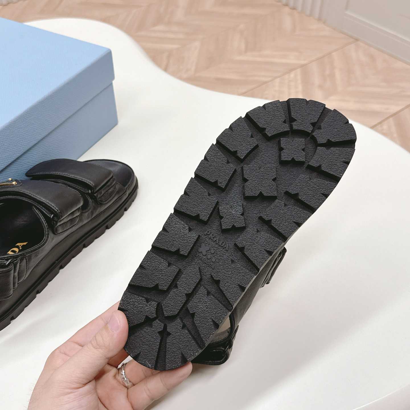 Prada Flat Nappa Leather Sandals - 