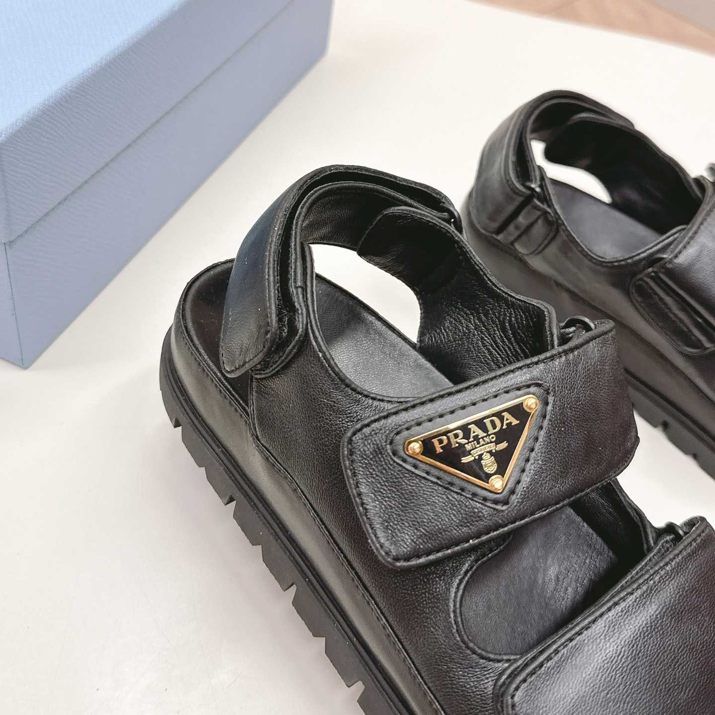 Prada Flat Nappa Leather Sandals - 
