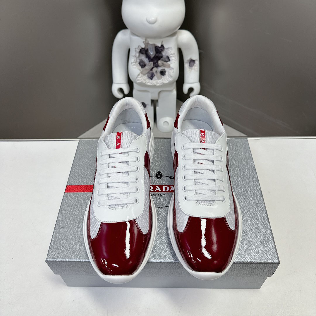 Prada Patent Leather And Technical Fabric Prada America's Cup Sneakers - 