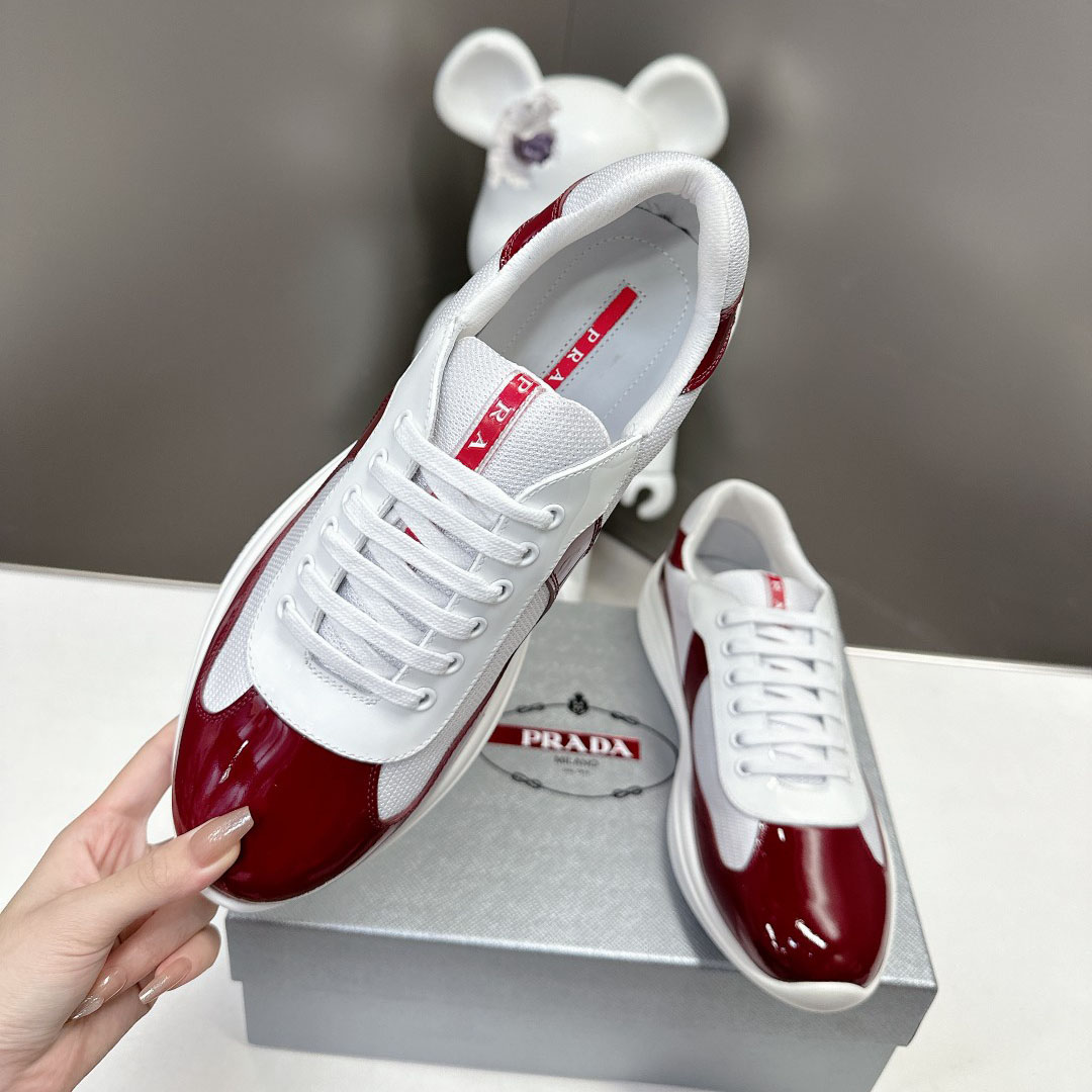 Prada Patent Leather And Technical Fabric Prada America's Cup Sneakers - 