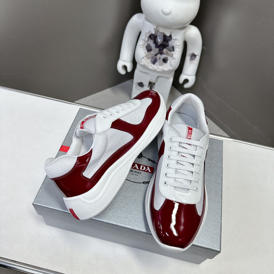 Prada Patent Leather And Technical Fabric Prada America's Cup Sneakers - 