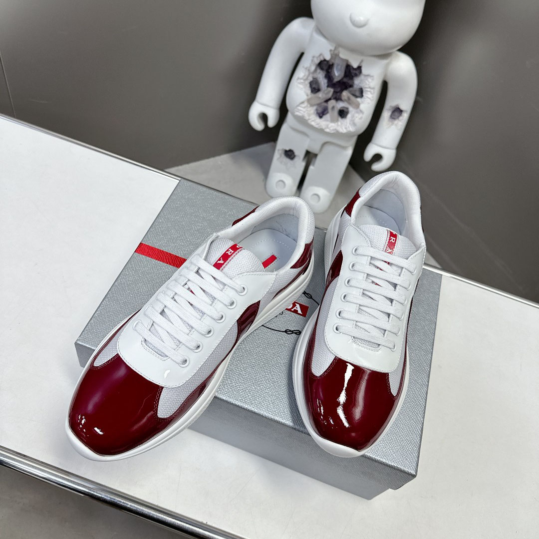 Prada Patent Leather And Technical Fabric Prada America's Cup Sneakers - 
