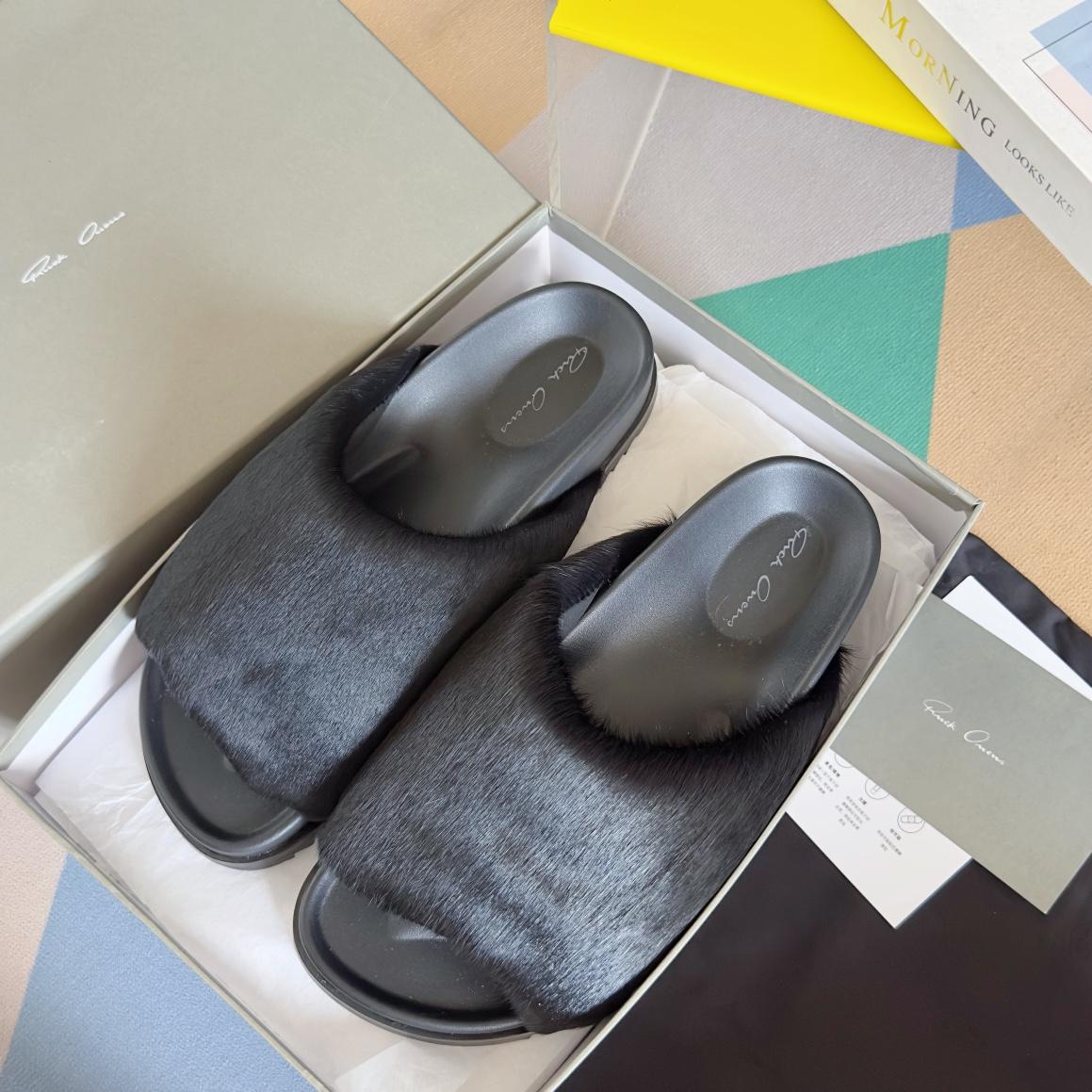 Rick Owens Slide In Black - 