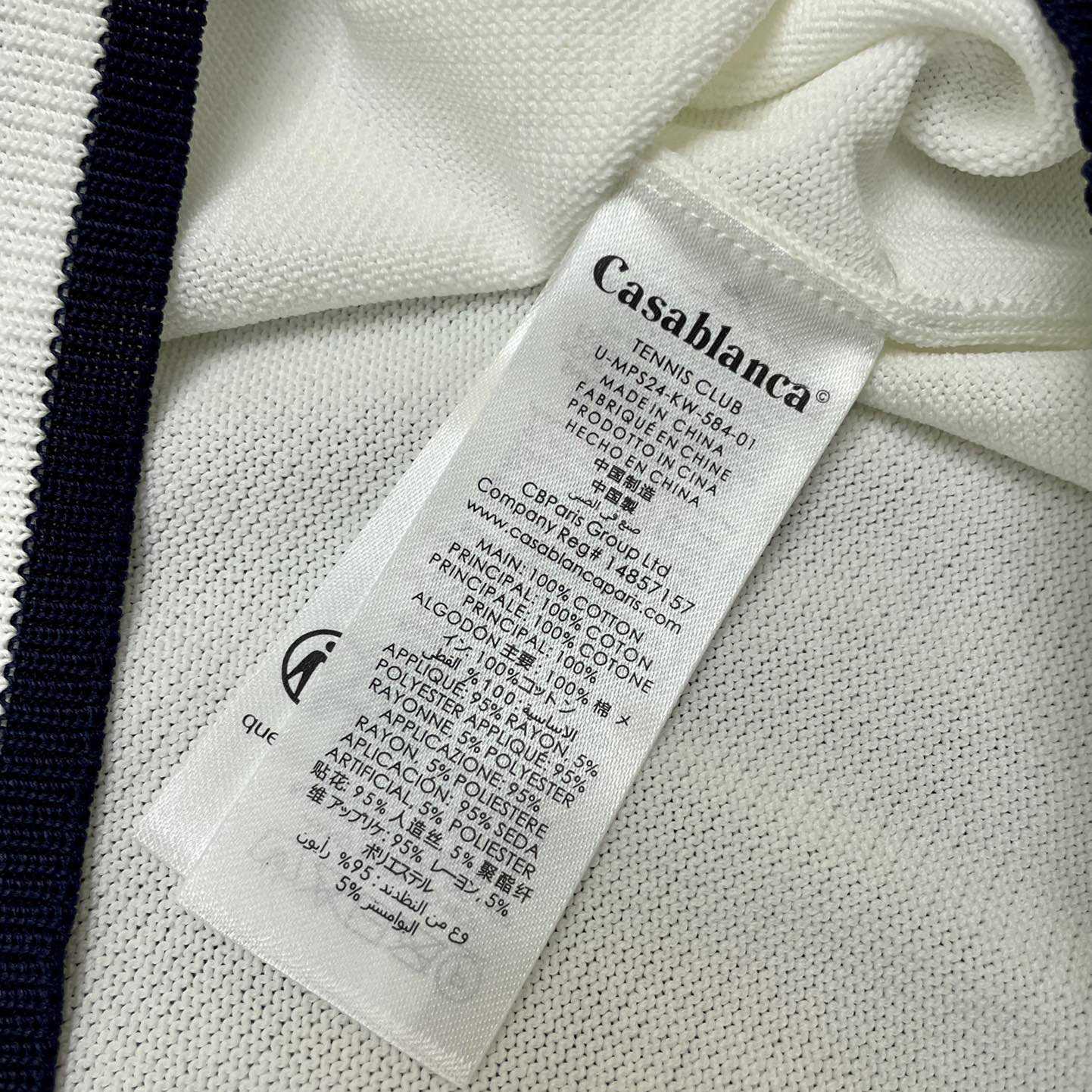 Casablanca Tennis Club Ribbed-knit Polo Shirt   D0043 - 