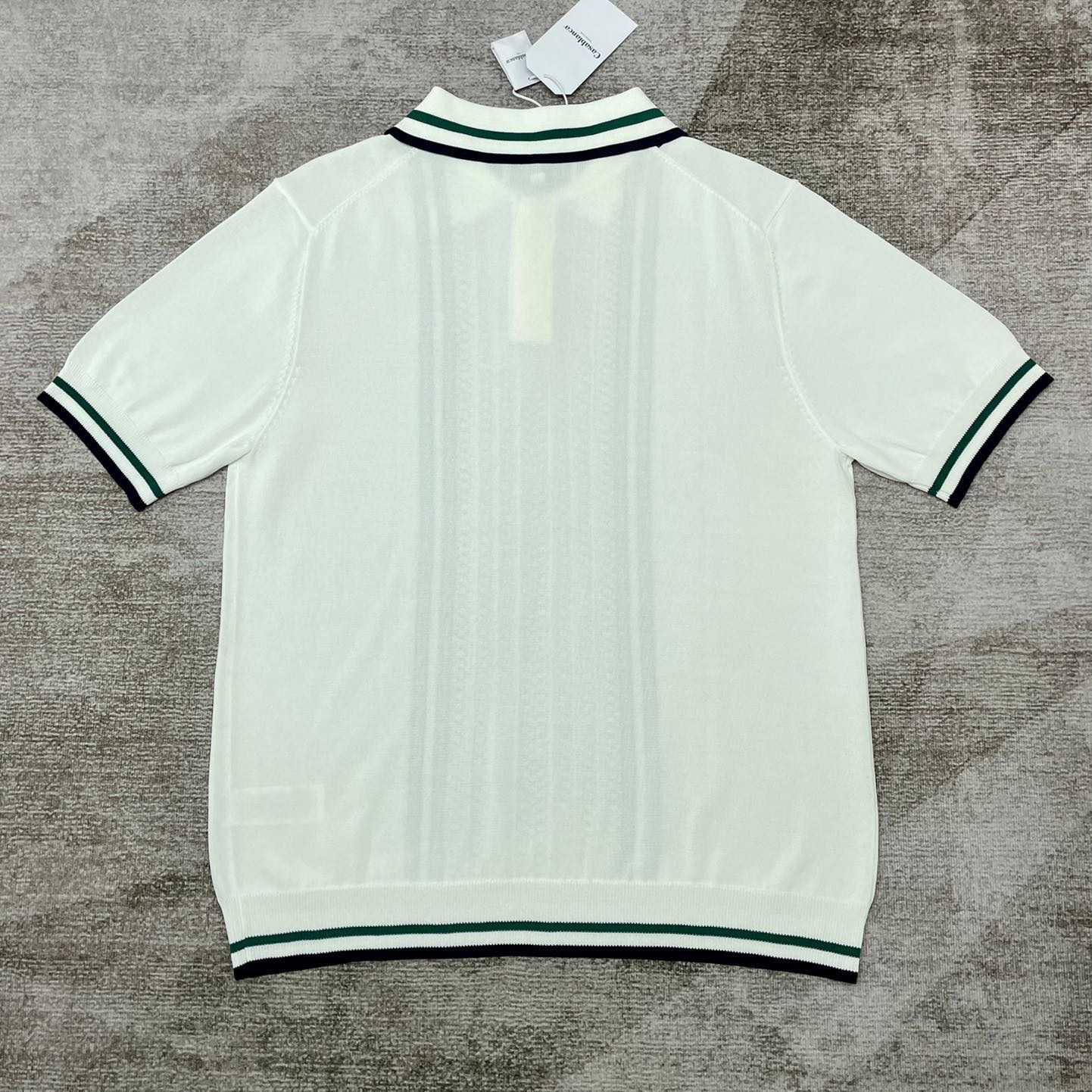 Casablanca Tennis Club Ribbed-knit Polo Shirt   D0043 - 