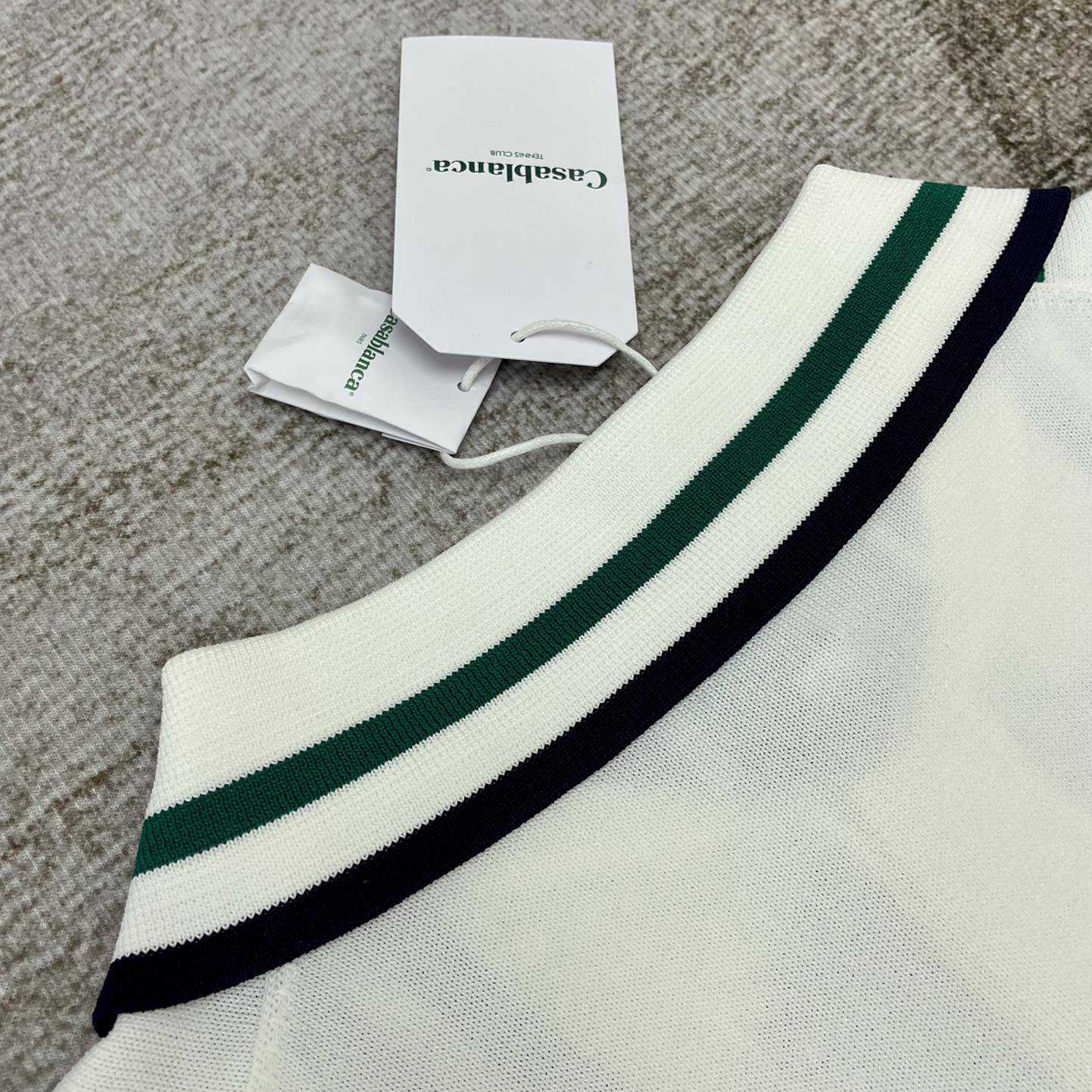 Casablanca Tennis Club Ribbed-knit Polo Shirt   D0043 - 