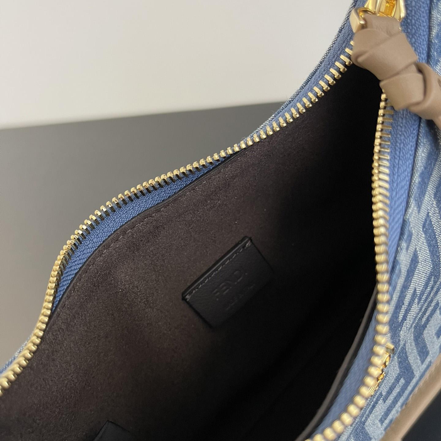 Fendi Mini Fendessence Light Blue FF Denim Fabric Mini Bag - 