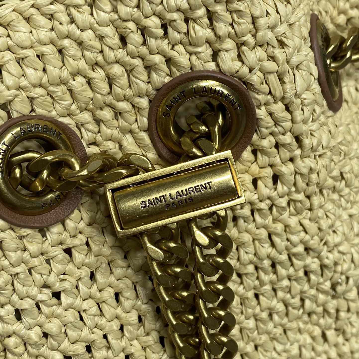Saint Laurent Mini Joe In Raffia - 