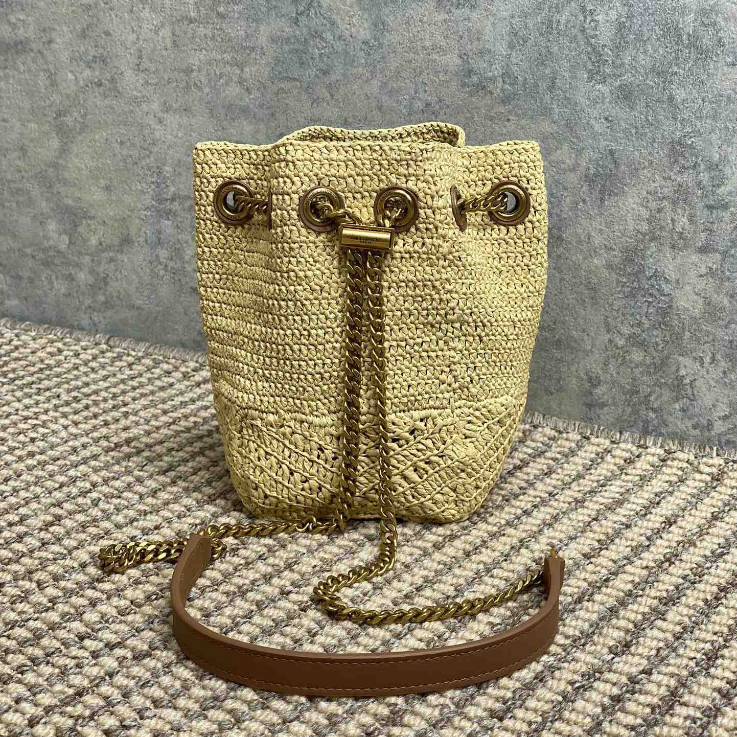 Saint Laurent Mini Joe In Raffia - 