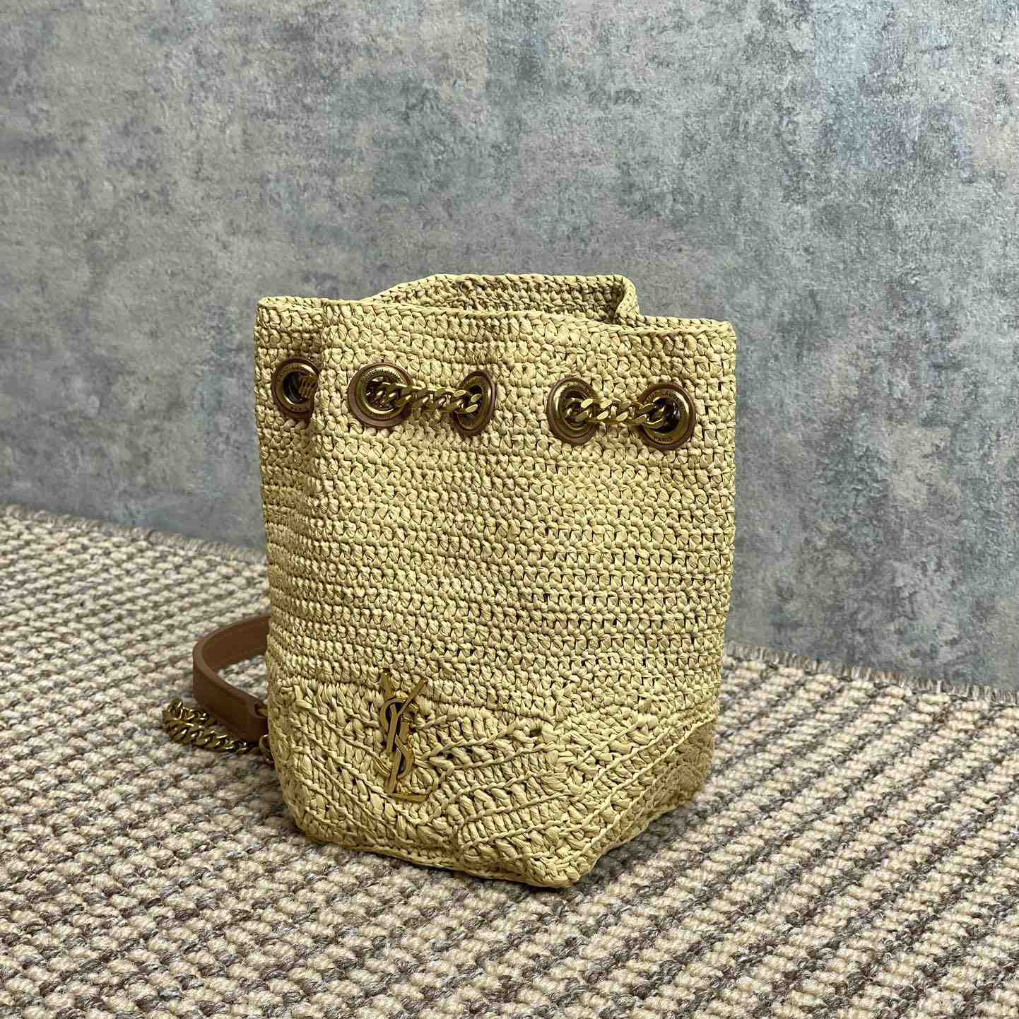 Saint Laurent Mini Joe In Raffia - 