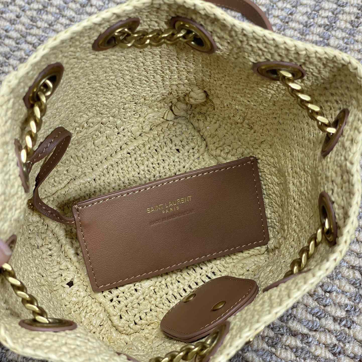 Saint Laurent Mini Joe In Raffia - 
