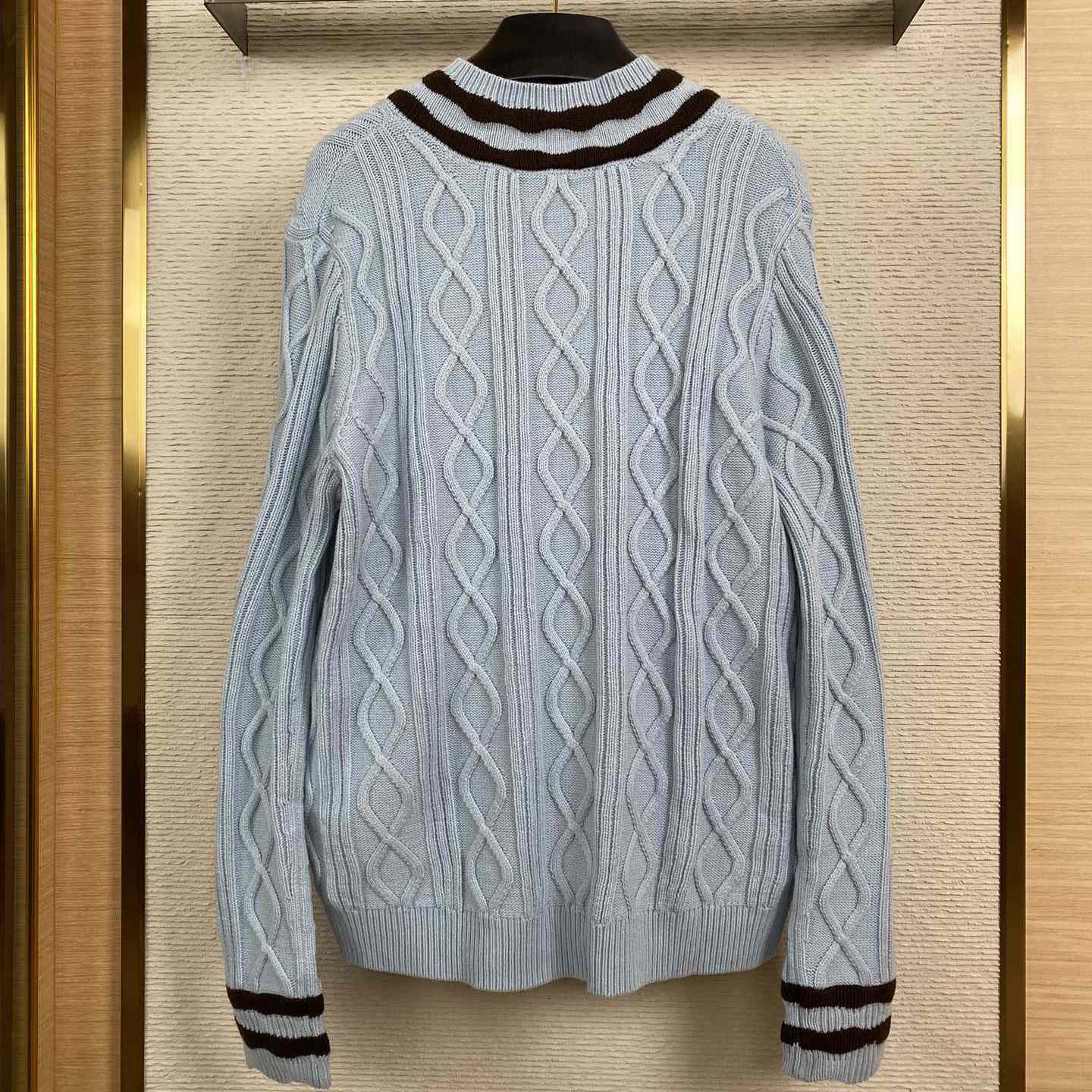 Louis Vuitton Cable-Knit Wool And Mohair V-Neck Pullover   1AFPYY - 