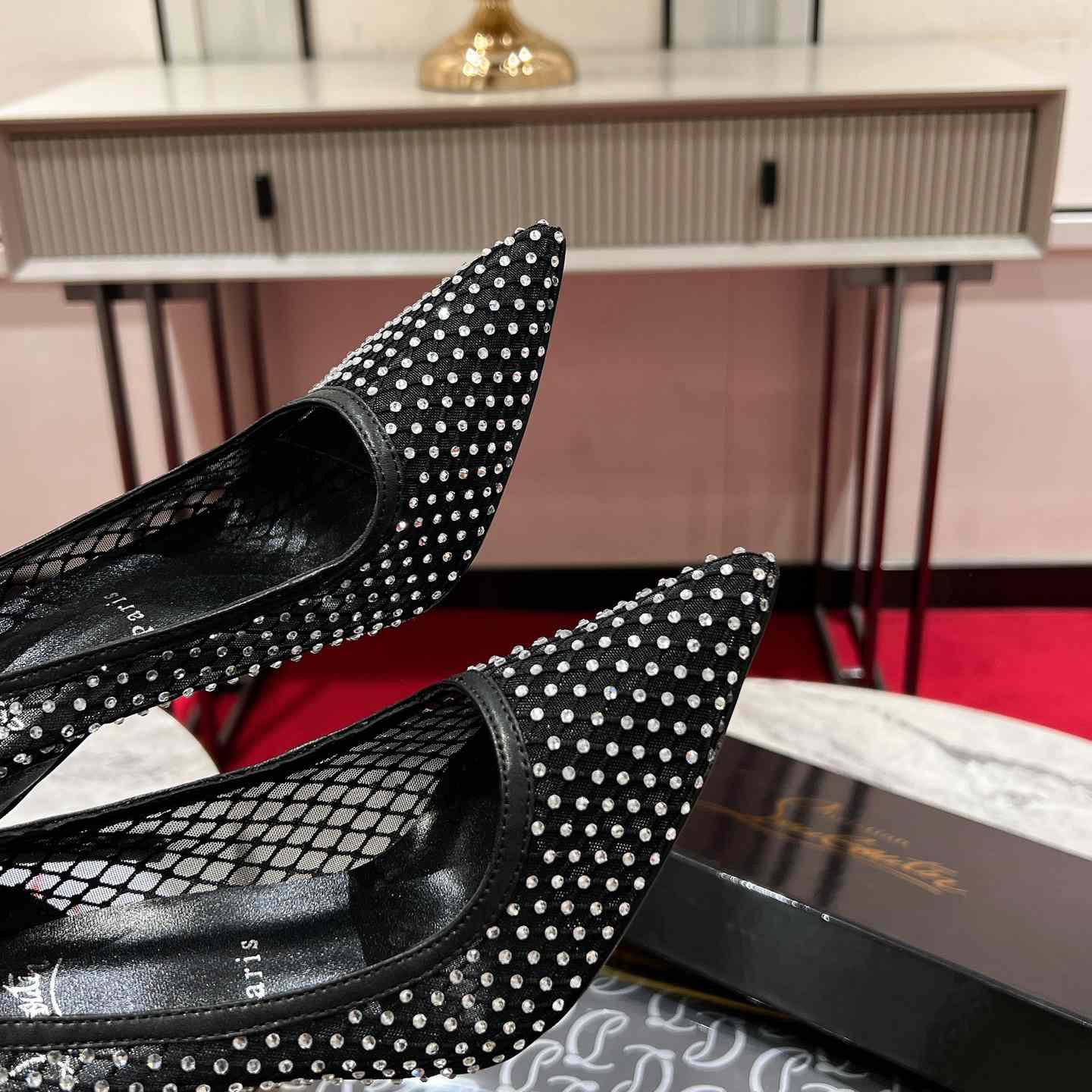 Christian Louboutin Apostropha Mesh Stras  80 mm - 