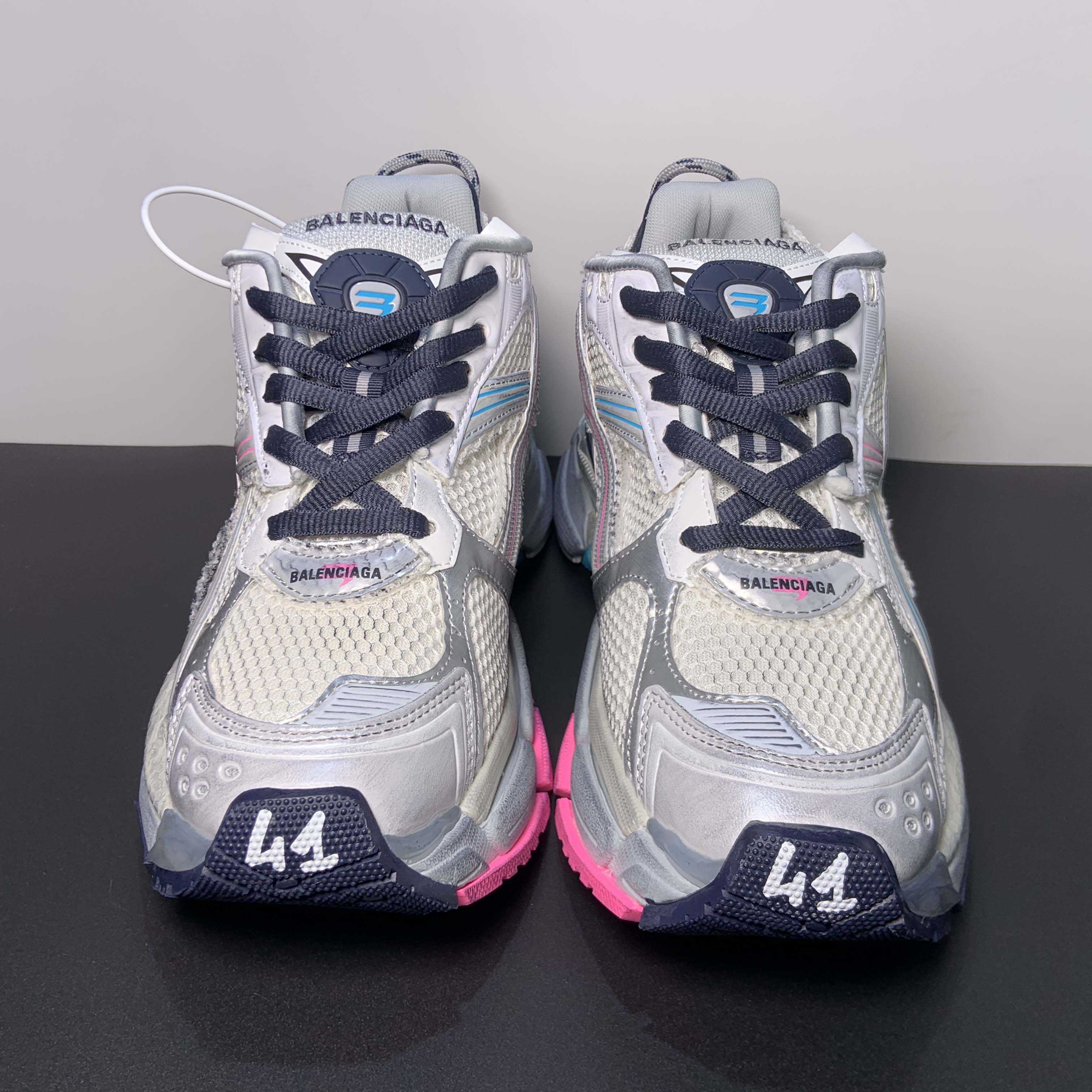 Balenciaga Runner Sneaker In Light Beige/grey/pink/blue - 